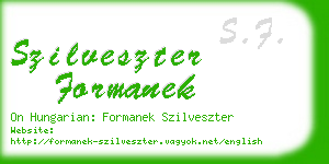 szilveszter formanek business card